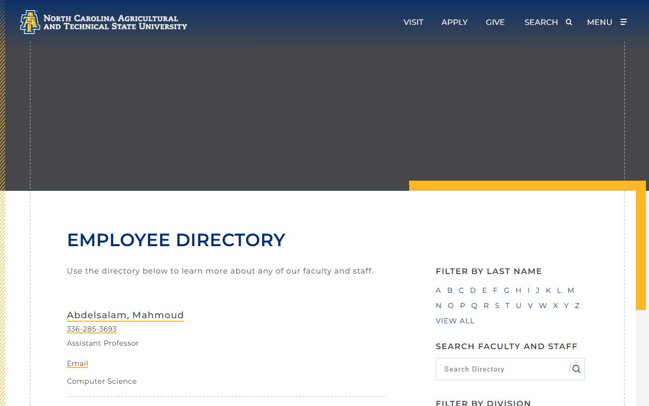 Greensboro phone directory North Carolina A&T directory