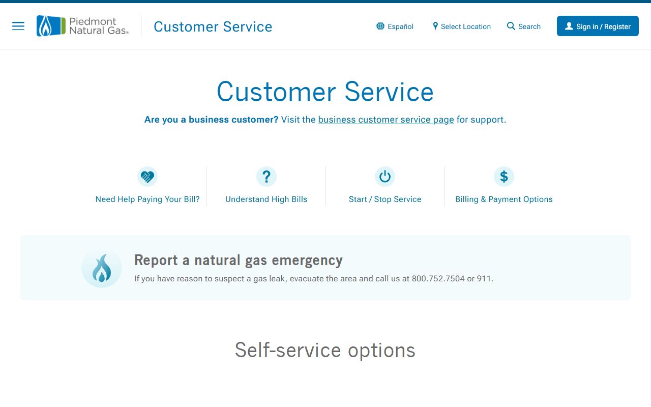 Greensboro phone numbers Piedmont Natural Gas customer service